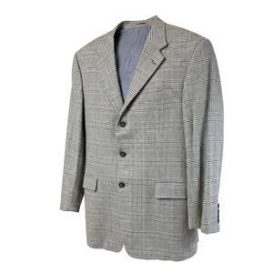 Hickey Freeman Cashmere Glen Plaid Sport Coat Blazer 42R‎